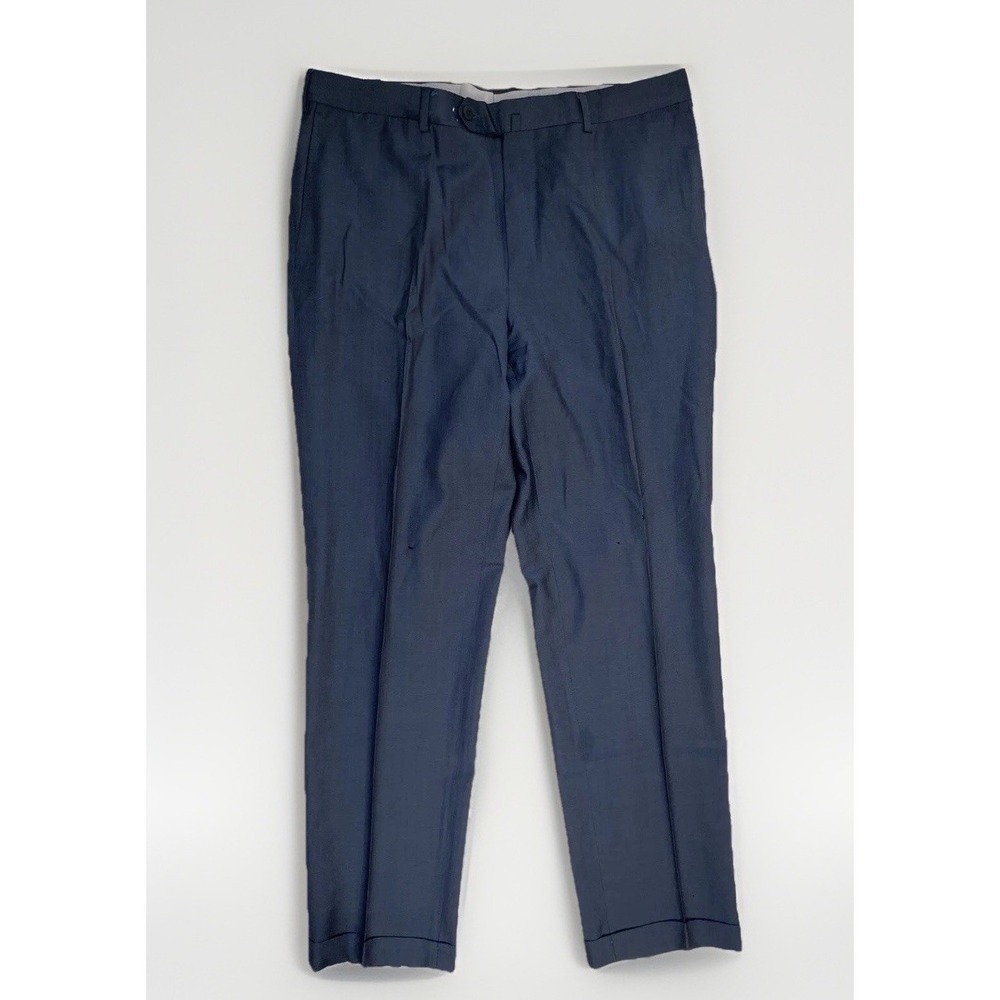 Ermenegildo Zegna Transeasonal Black Label Navy Sheen Wool Pants EU 54 US
